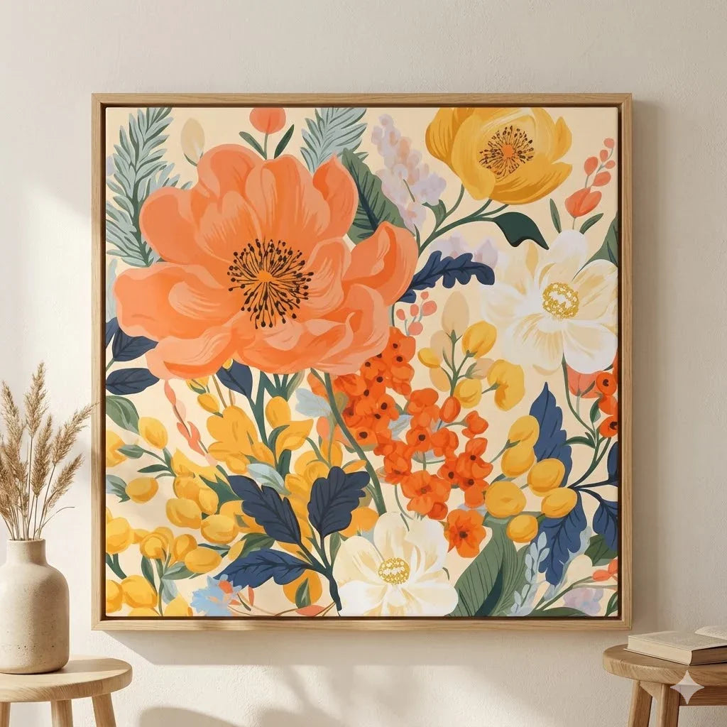 Hands painting the coral peony petals during the Soft Morning Florals paint by numbers process